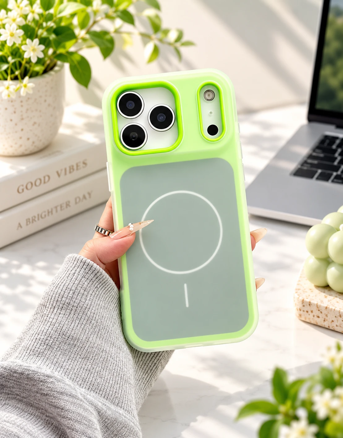 Lime Green MagSafe Case Lifestyle Shot